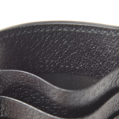 Gucci Dollar Calfskin Boar Effect Web Coin Case Card Holder Black 7 of 7