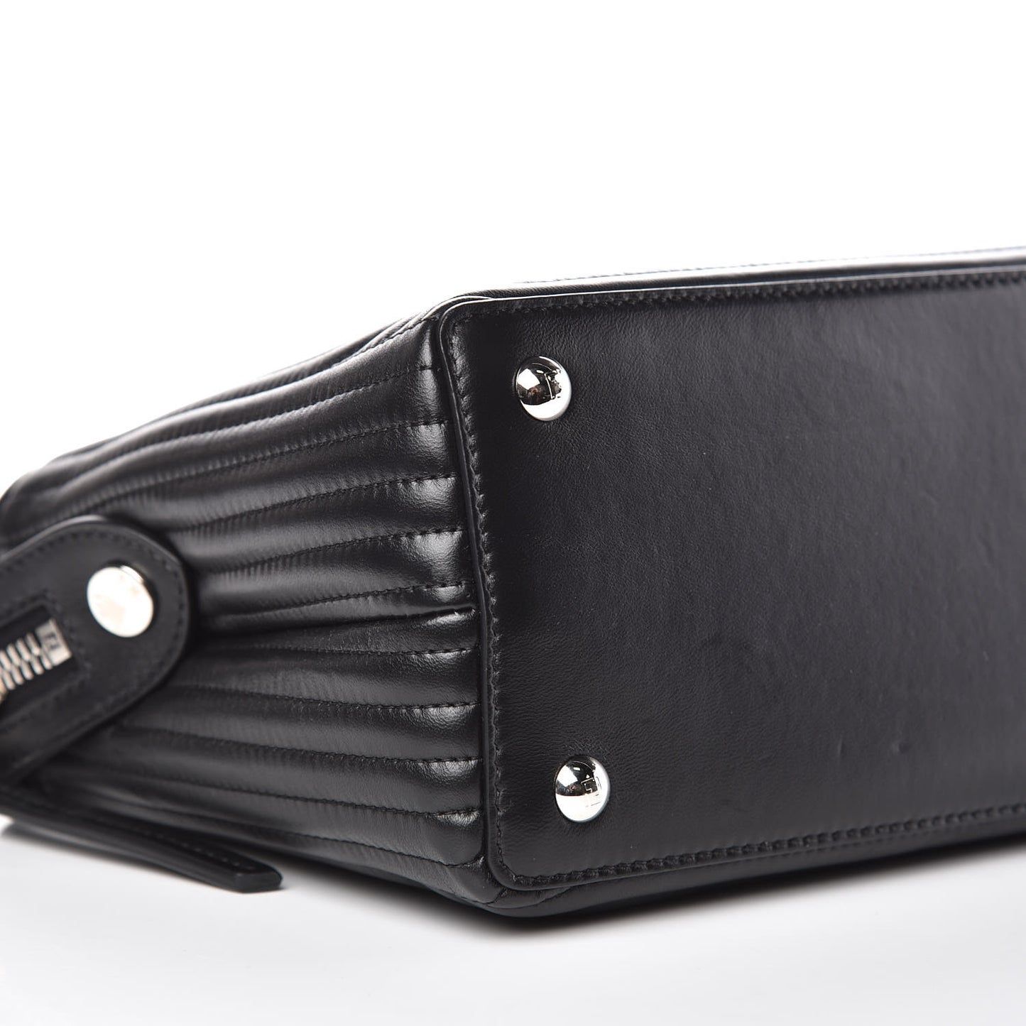Shiny Nappa Trapuntata Small DotCom Click Chain Satchel Black