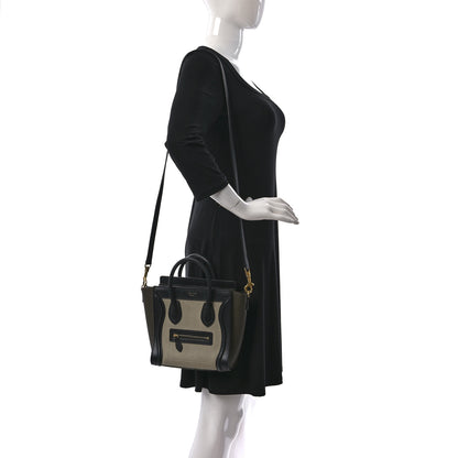 Celine Elephant Calfskin Nano Tri-Color Luggage Beige Green 2 of 10