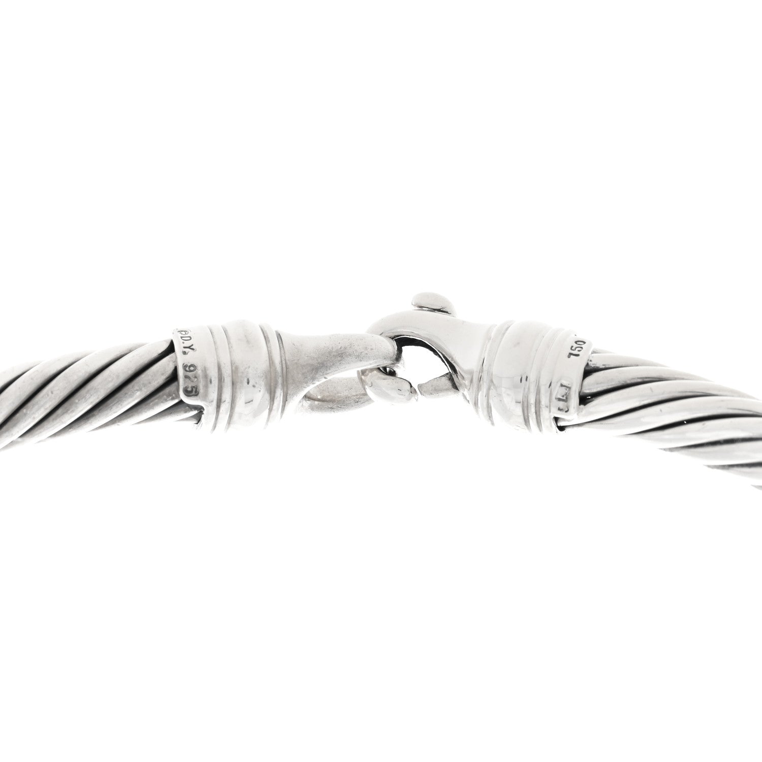 David Yurman Sterling Silver 18K Yellow Gold Diamond Black Onyx 7mm Albion Cable Choker Necklace 2 of 3