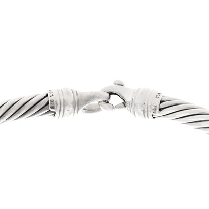 David Yurman Sterling Silver 18K Yellow Gold Diamond Black Onyx 7mm Albion Cable Choker Necklace 2 of 3