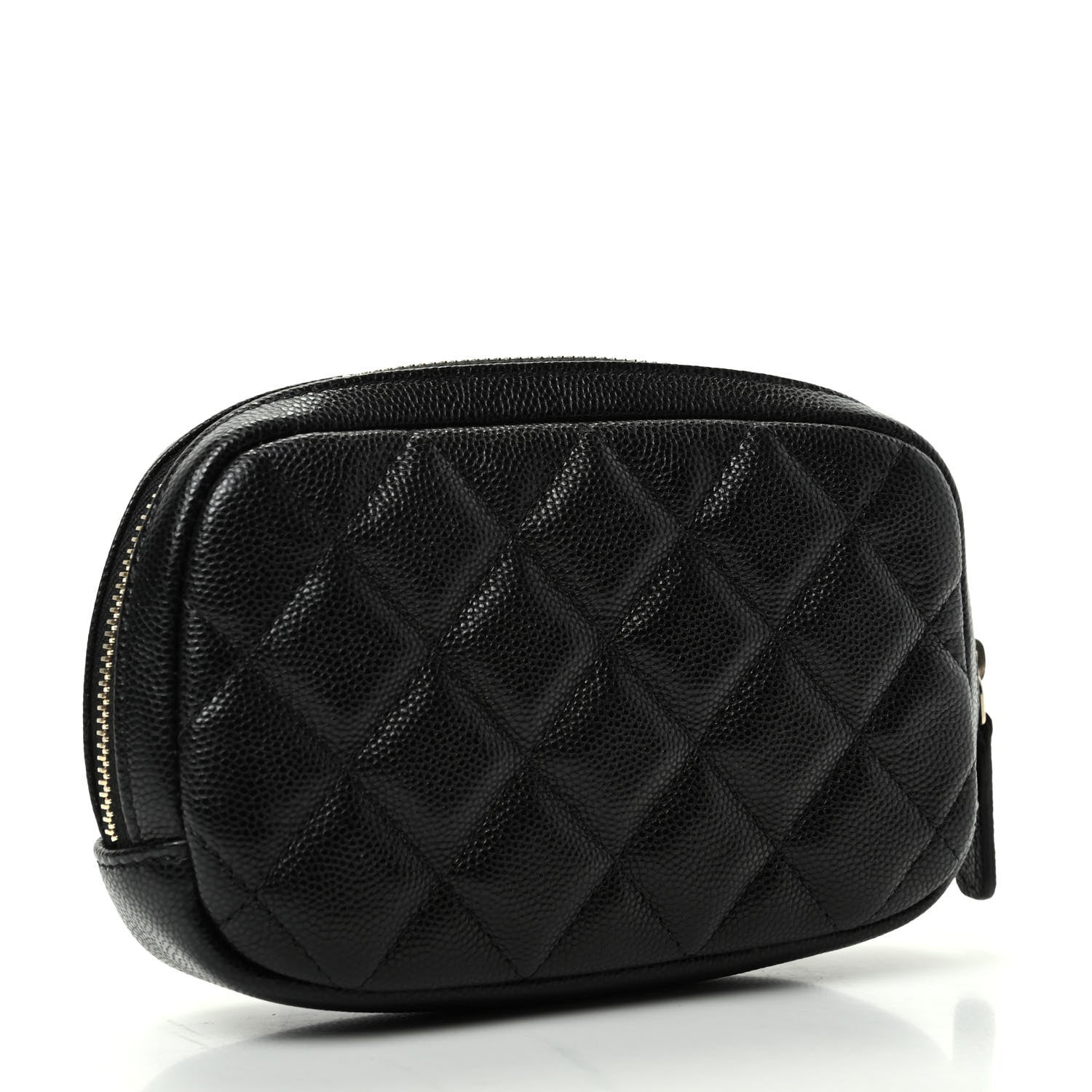 Chanel Caviar Quilted Small Curvy Pouch Cosmetic Case Black 3 of 8