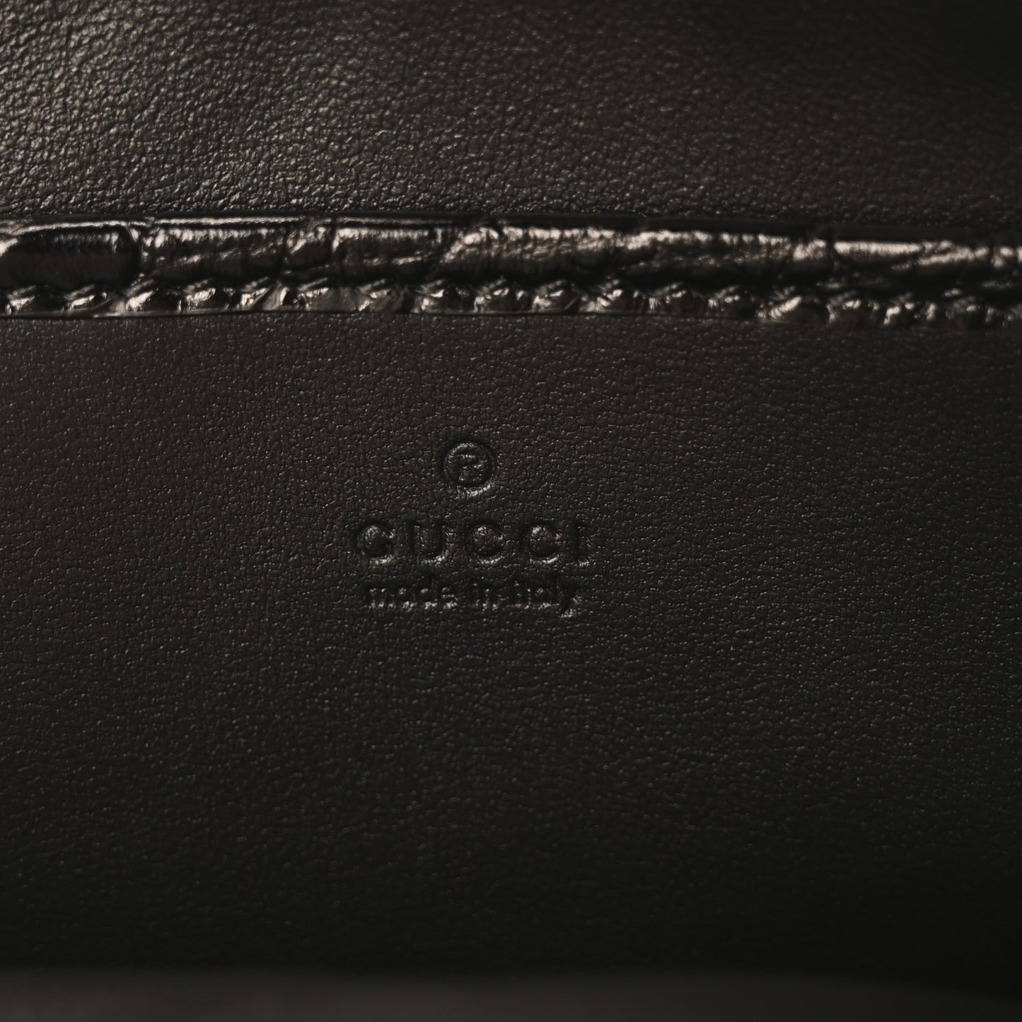 Crocodile Embossed Arm Bag Black