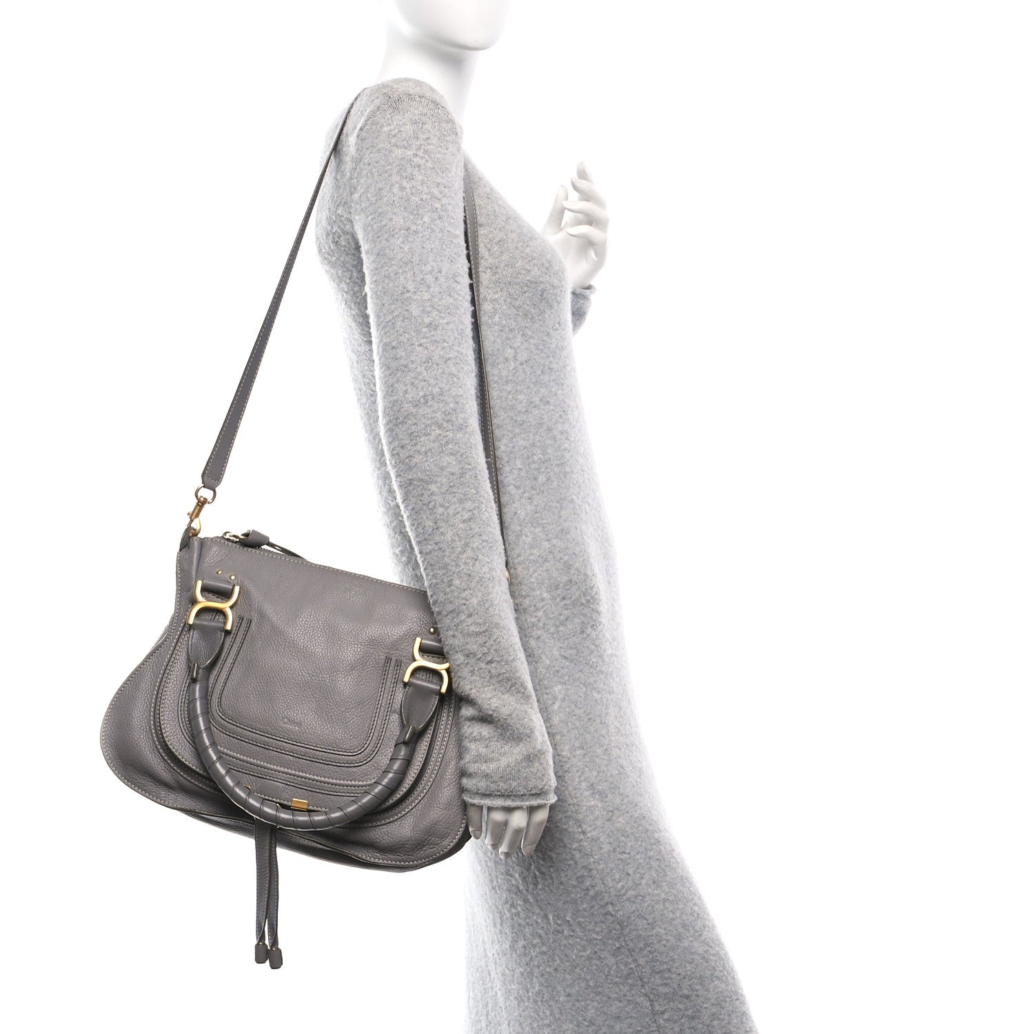 Chloe Calfskin Medium Marcie Satchel Cashmere Grey 2 of 10