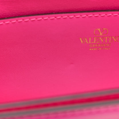 Valentino Garavani Smooth Calfskin Enamel Tonal Small Rockstud23 Shoulder Bag Pink PP 10 of 11