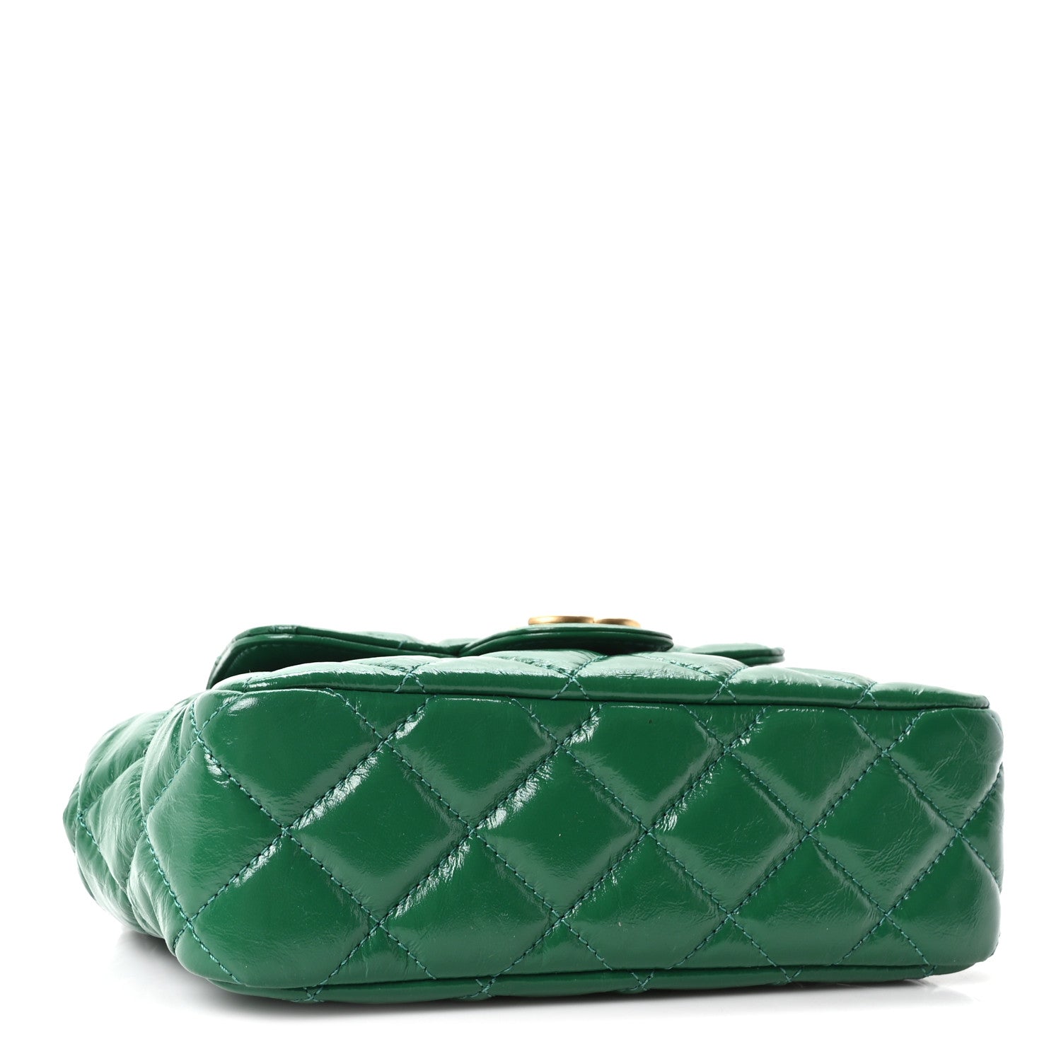 Chanel Shiny Crumpled Calfskin Quilted Small Wavy CC Hobo Green 4 of 10