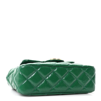Chanel Shiny Crumpled Calfskin Quilted Small Wavy CC Hobo Green 4 of 10