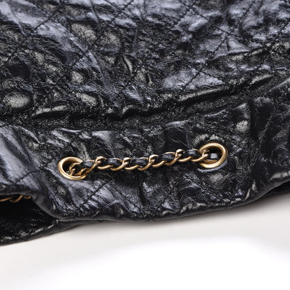 Chanel Glazed Calfskin Stingray Drawstring Bucket Black 8 of 19