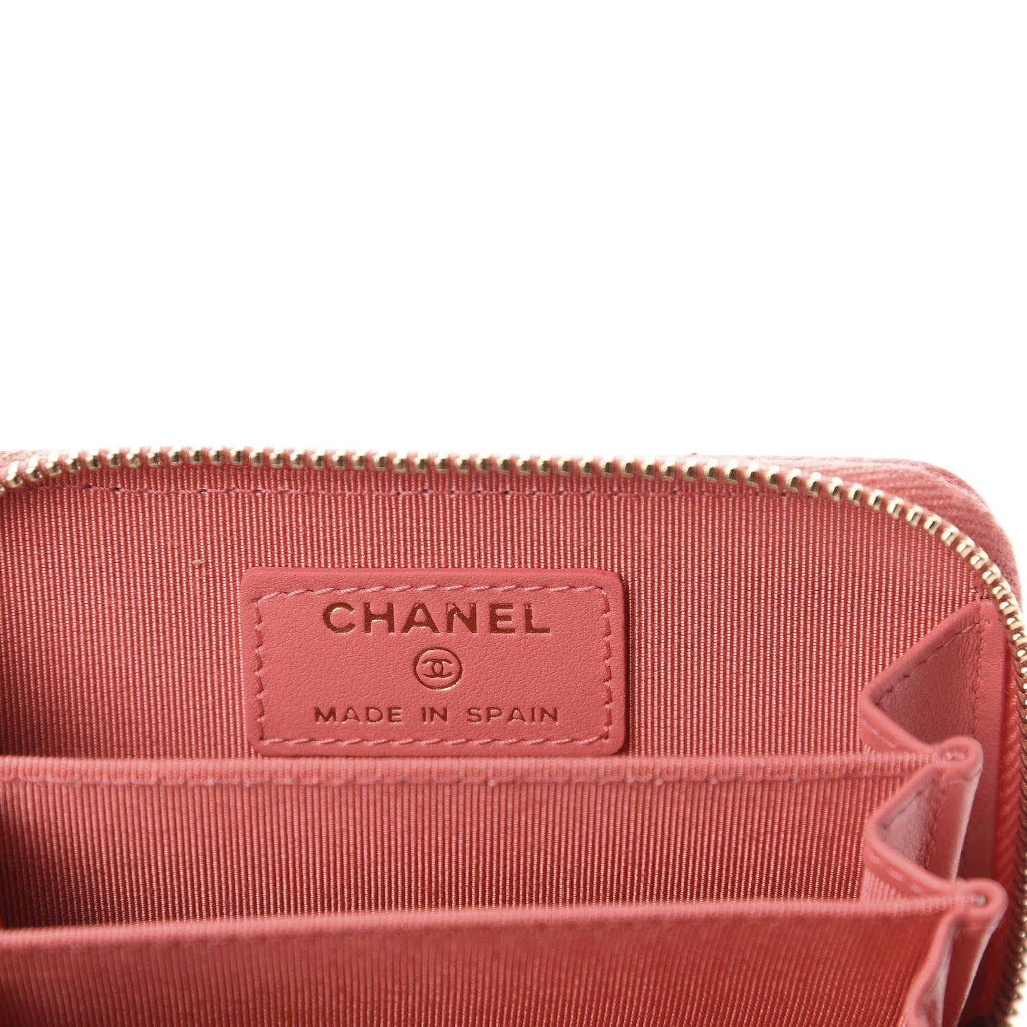 Chanel Caviar Quilted Zip Coin Purse Pink 6 of 8