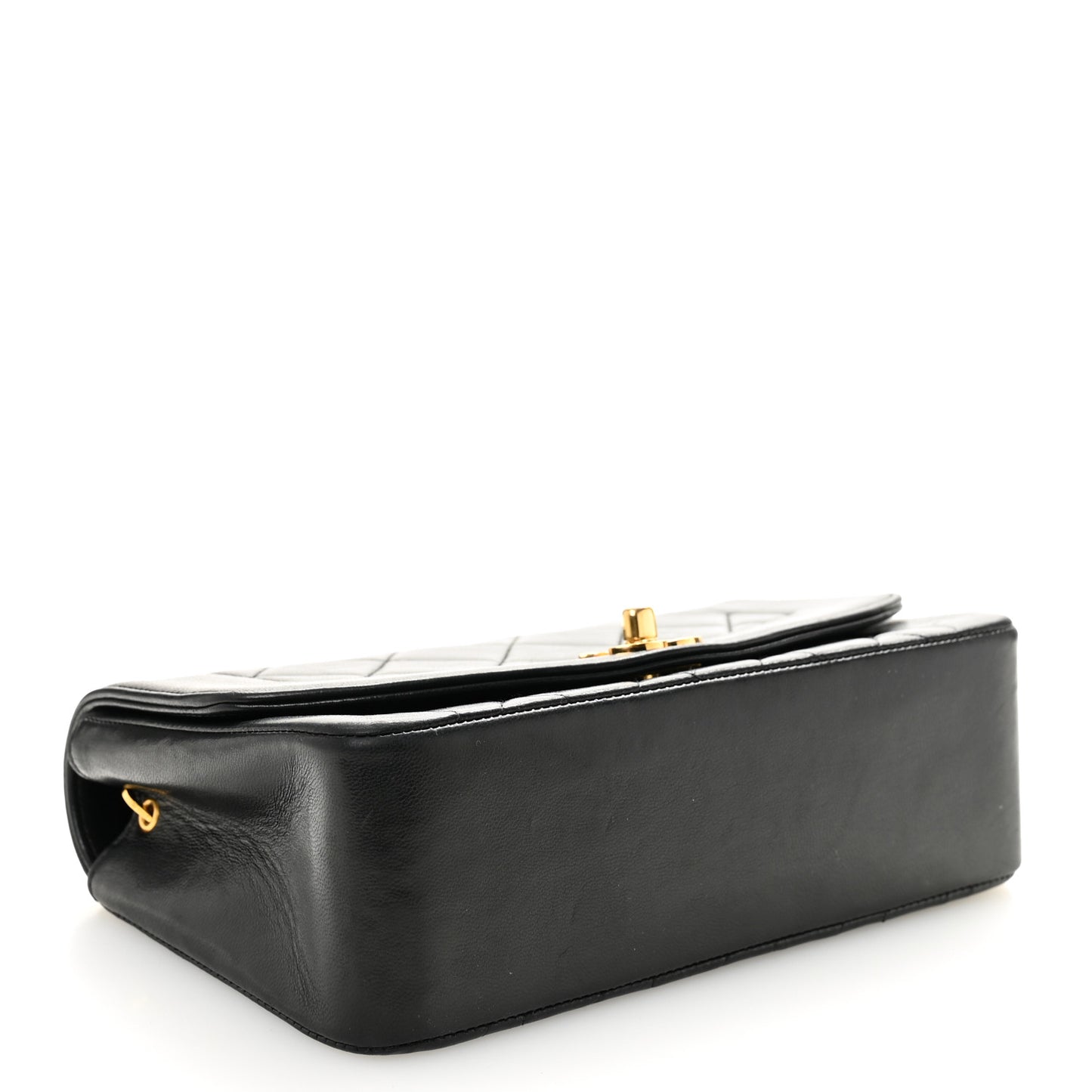 Lambskin Quilted Small Single Flap Black