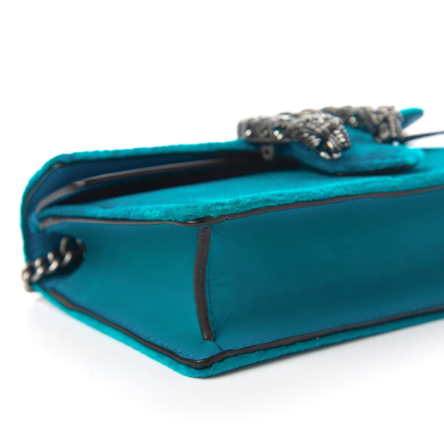 Gucci Velvet Super Mini Dionysus Shoulder Bag Pavone Cyan 6 of 10
