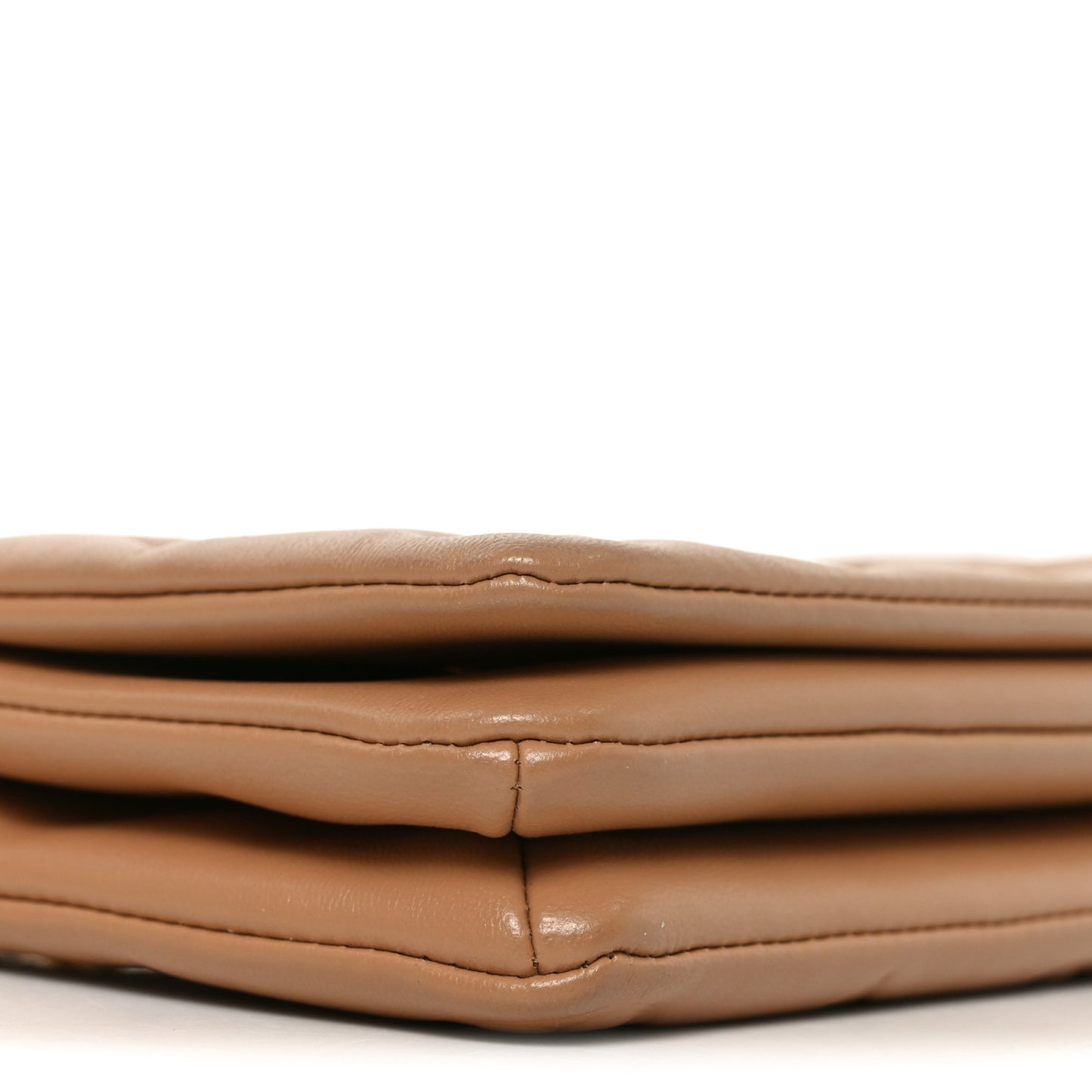 Lambskin Embossed Monogram Pochette Coussin Camel