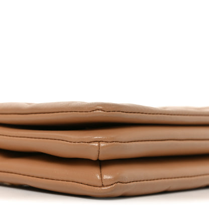 Louis Vuitton Lambskin Embossed Monogram Pochette Coussin Camel 8 of 10