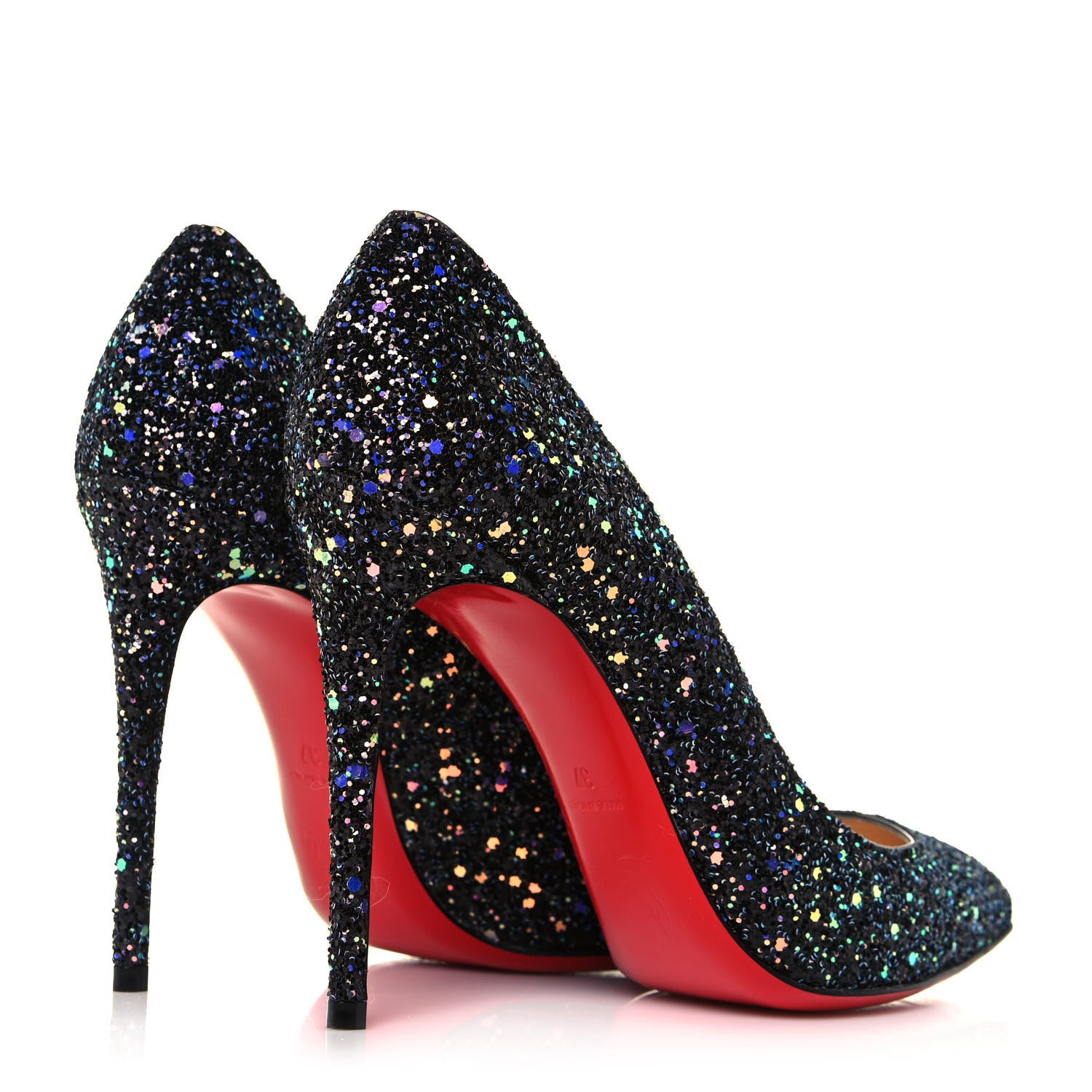 Christian Louboutin Glitter Pigalle Follies 100 Pumps 37 Black 4 of 7