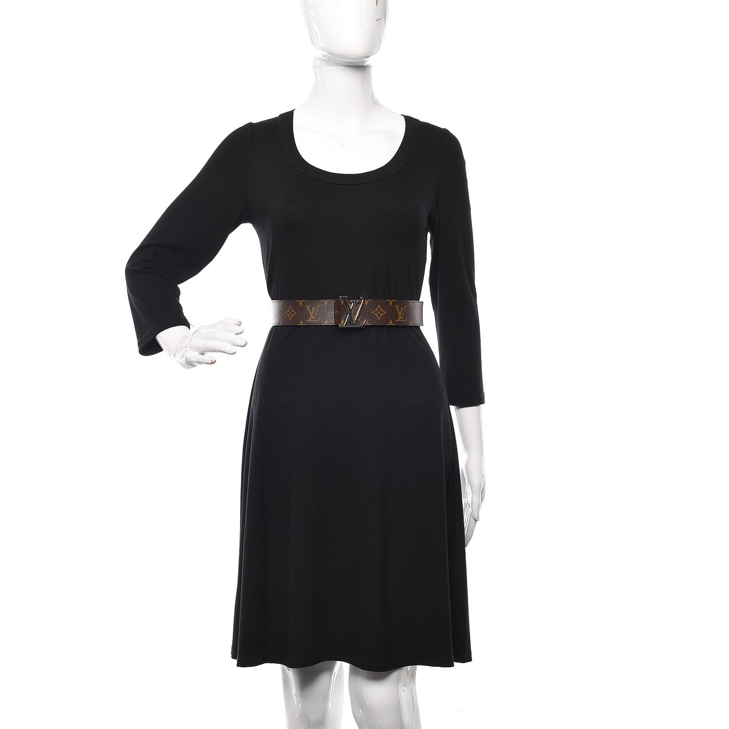 Calfskin Monogram 40mm LV Initiales Reversible Belt 85 34 Black
