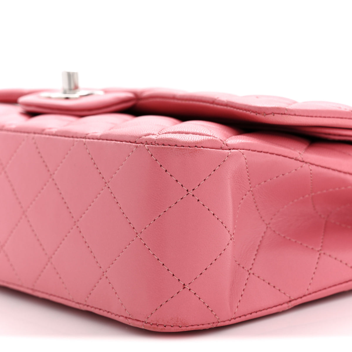 Chanel Lambskin Quilted Medium Double Flap Pink 10 of 12