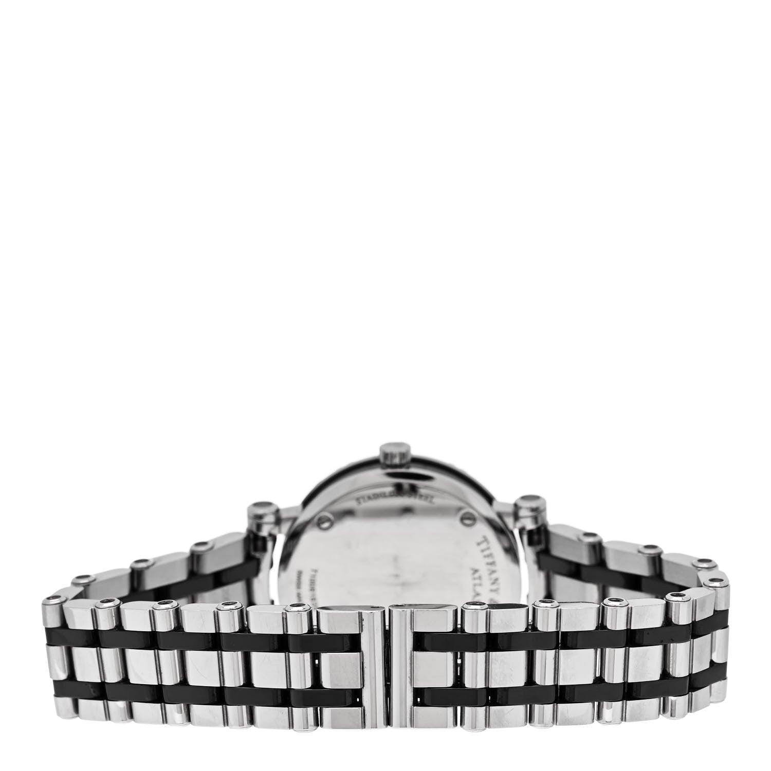 Tiffany Stainless Steel Ceramic 30mm Atlas Quartz Watch Black 3 of 5