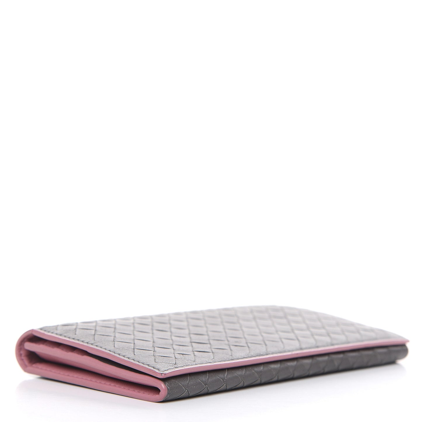 Nappa Intrecciato Continental Flap Wallet Light Grey Watteau