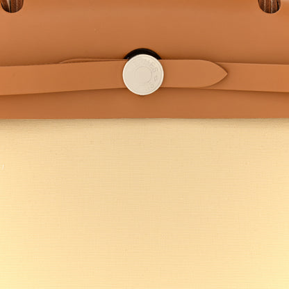 Hermes Vache Hunter Toile Officier Herbag Zip 31 PM Vanille Naturel Sable 8 of 11