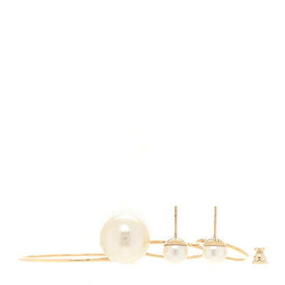 Christian Dior Pearl Mise En Dior Tribal Hoop Earrings Gold 3 of 4
