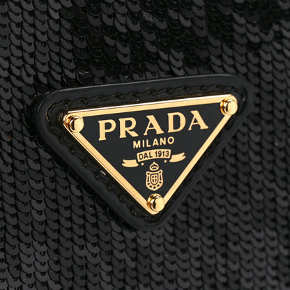 Prada Sequin Mini Re-Edition 2000 Shoulder Bag Black 6 of 10