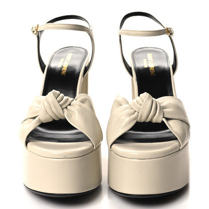 Saint Laurent Vendome Bianca 85 Platform Sandals 38 Pearl 2 of 9