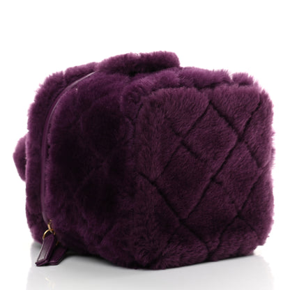 Chanel Shearling Lambskin Quilted Small Vanity Case Purple 4 of 10