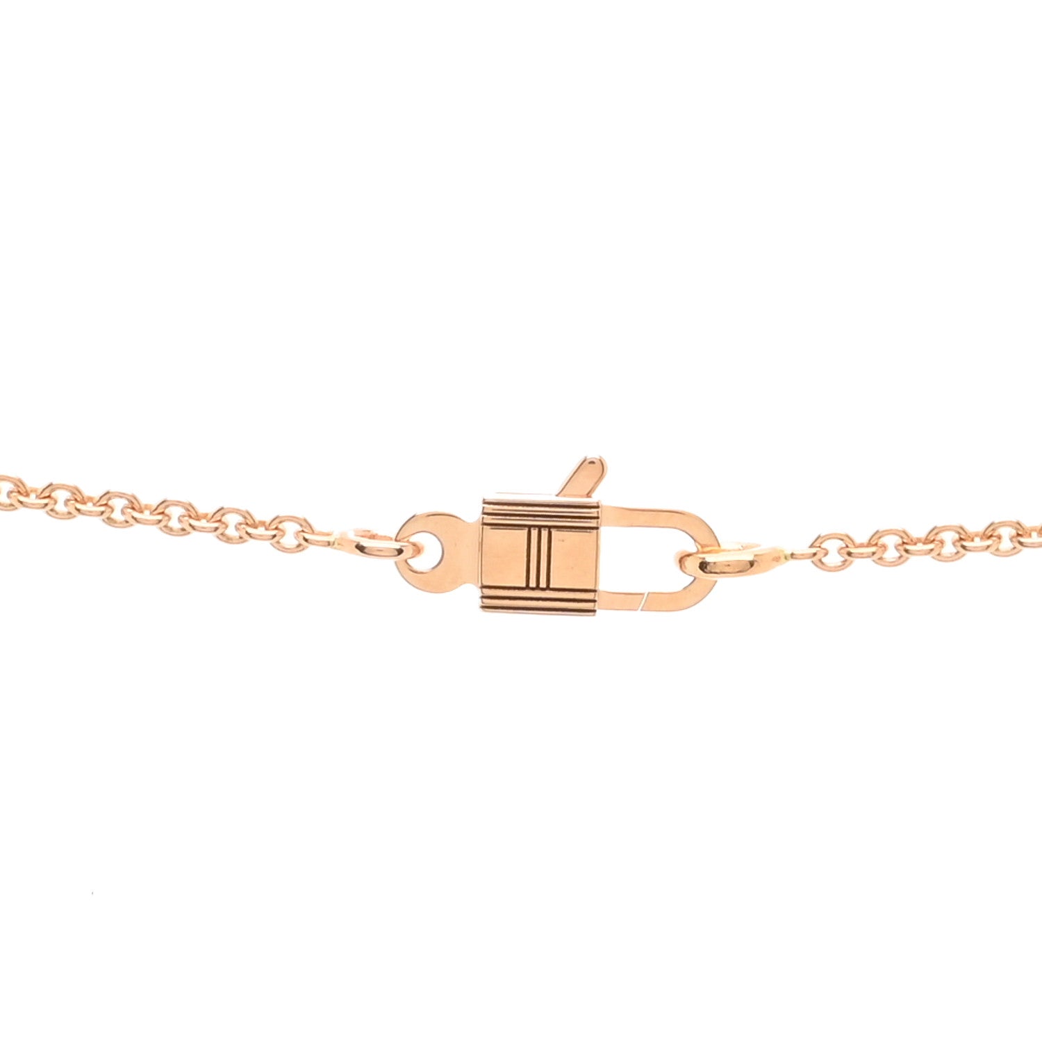 Hermes 18K Rose Gold Diamond Kelly Amulettes Pendant Necklace 3 of 5