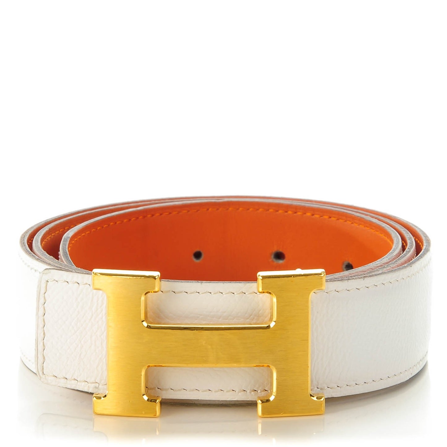 Epsom 32mm H Belt 85 White Orange
