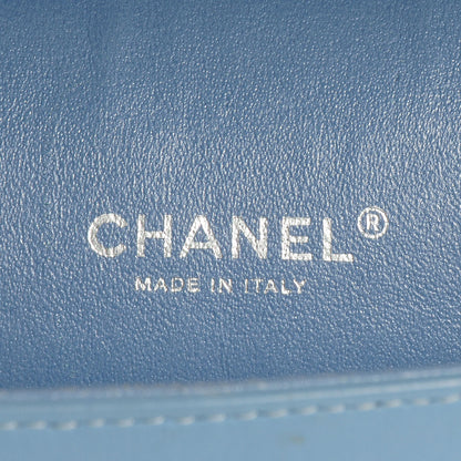 Chanel Patent Maxi Double Flap Light Blue 6 of 9