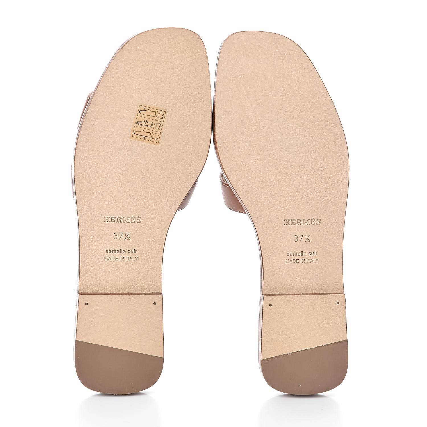 Hermes Box Calfskin Oran Sandals 37.5 Gold 7 of 8