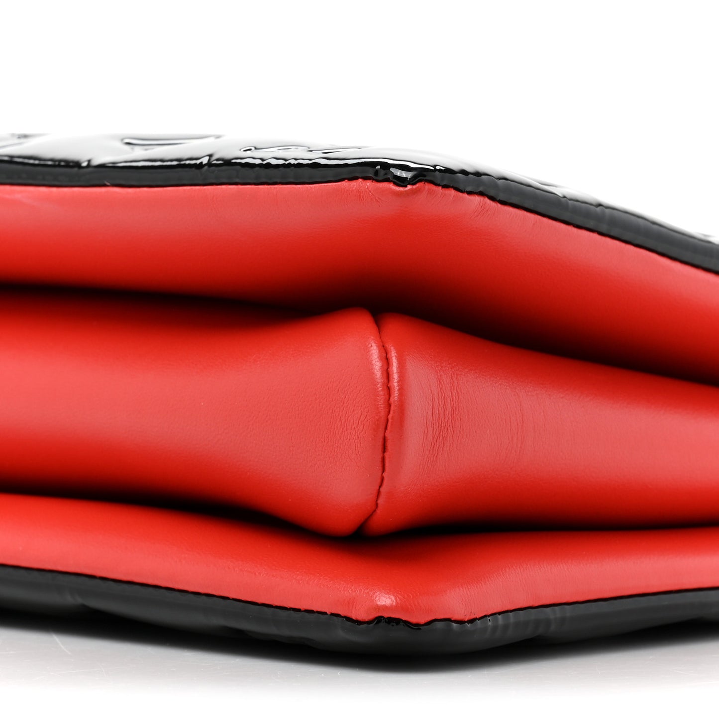 Patent Embossed Monogram Lambskin Coussin MM Black Red