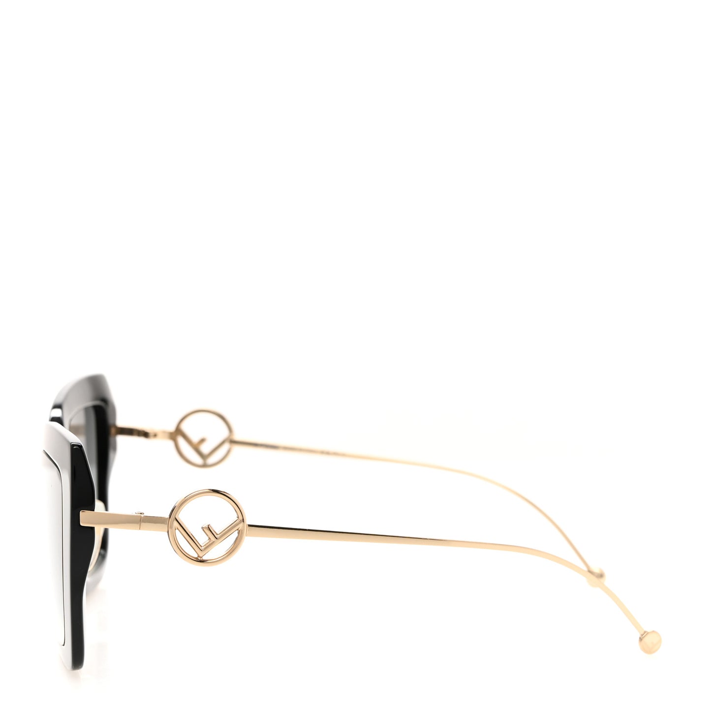 Acetate Metal F is Fendi Square Cat Eye Sunglasses FF 0424/F/S Black