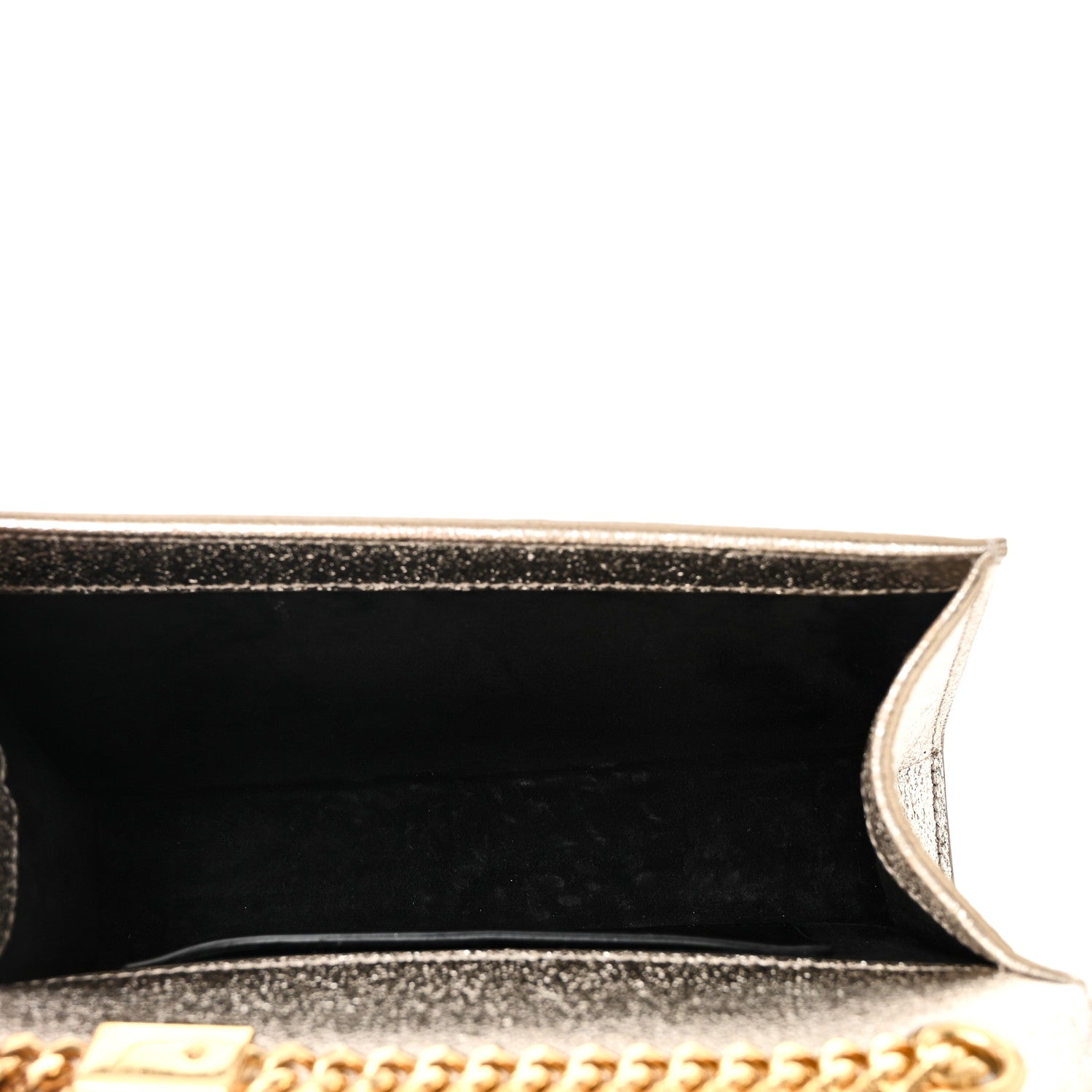 Saint Laurent Metallic Calfskin Small Classic Monogram Kate Satchel Platine 5 of 10