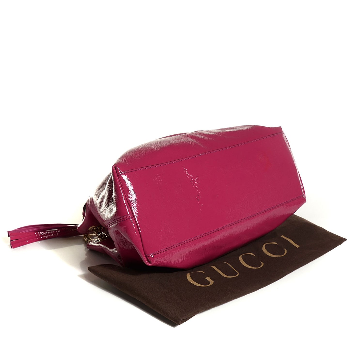 Vernice Naplack Medium Soho Chain Shoulder Bag Bright Bouganville