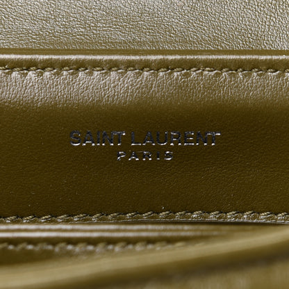Saint Laurent Calfskin Y Quilted Monogram Toy Loulou Crossbody Bag Military Olive 7 of 13