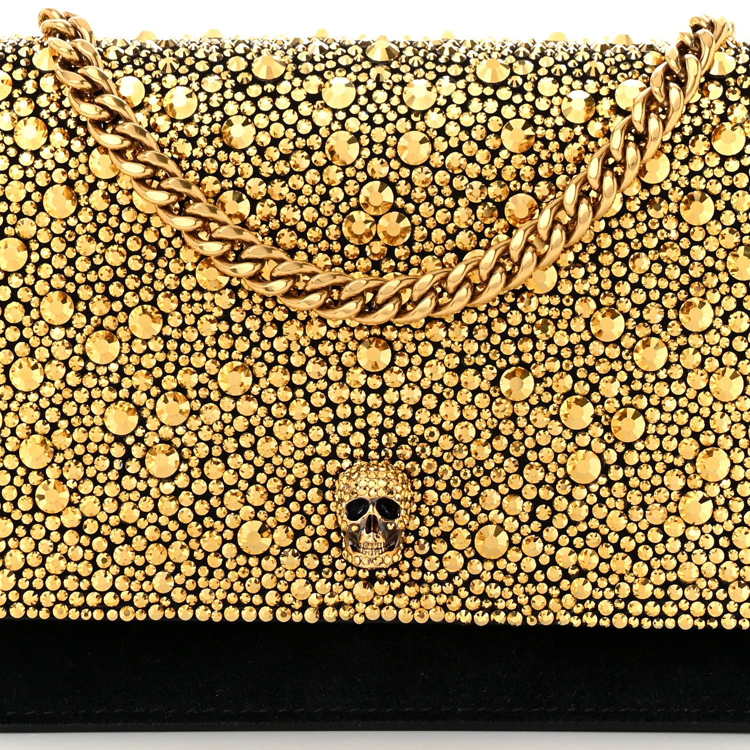 Alexander McQueen Suede Studded Mini Skull Chain Crossbody Bag Black 7 of 10