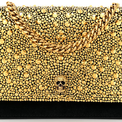 Alexander McQueen Suede Studded Mini Skull Chain Crossbody Bag Black 7 of 10