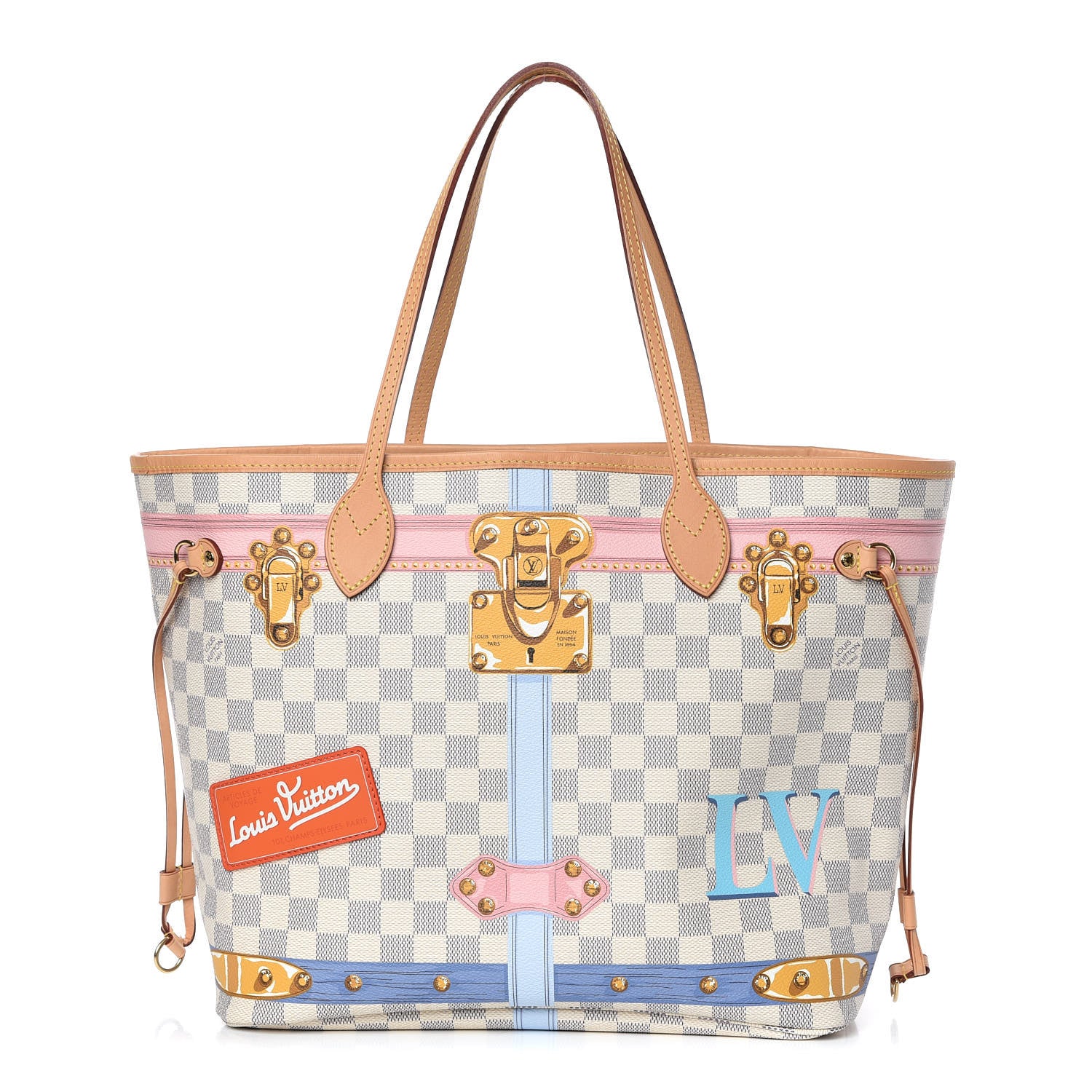 Louis Vuitton Damier Azur Summer Trunks Neo Neverfull MM 1 of 12