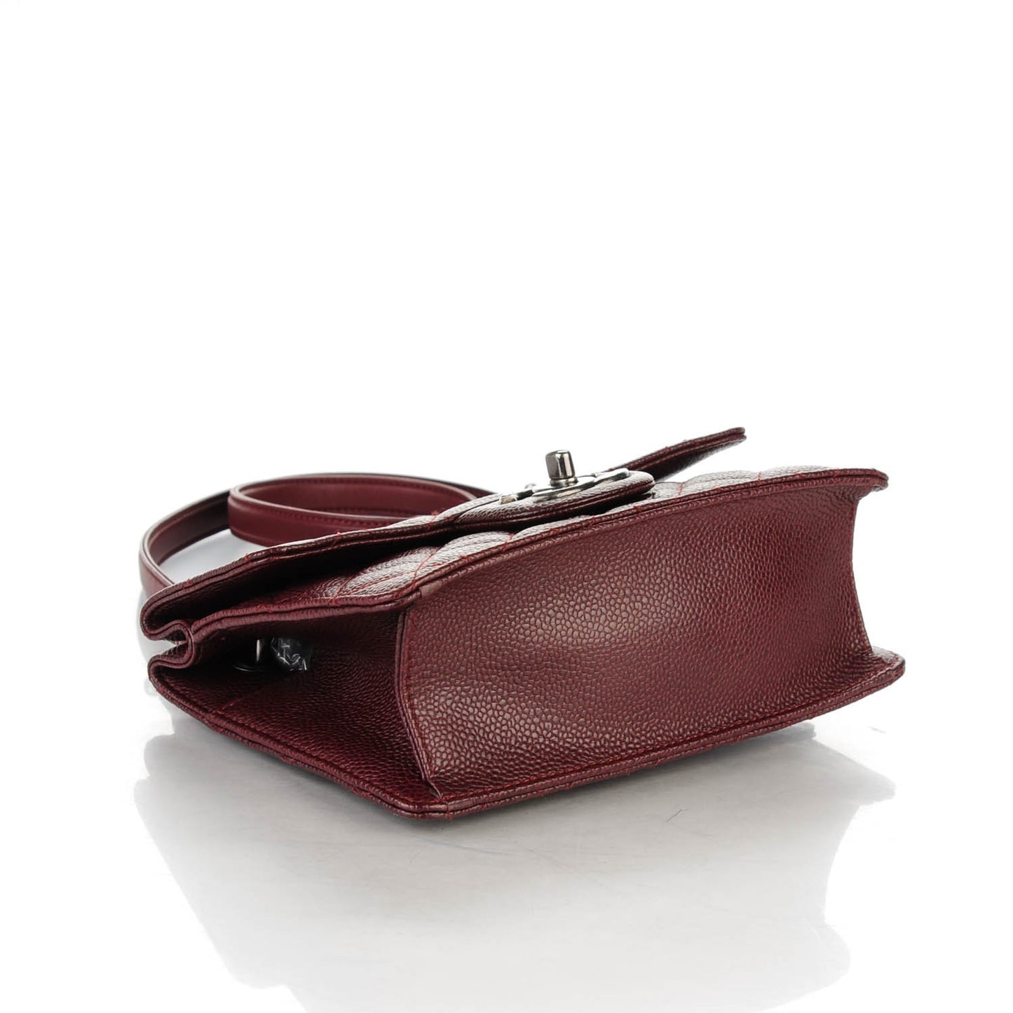 Caviar Quilted Small Retro Class Flap Burgundy