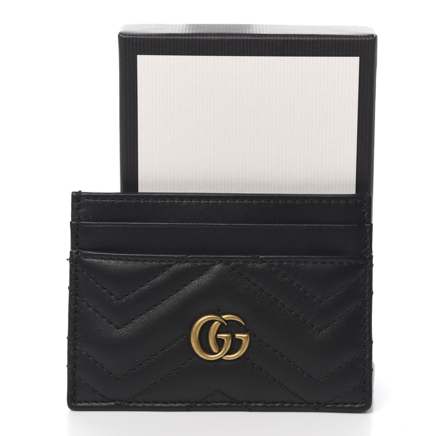 Gucci Calfskin Matelasse GG Marmont Card Holder Black 6 of 6