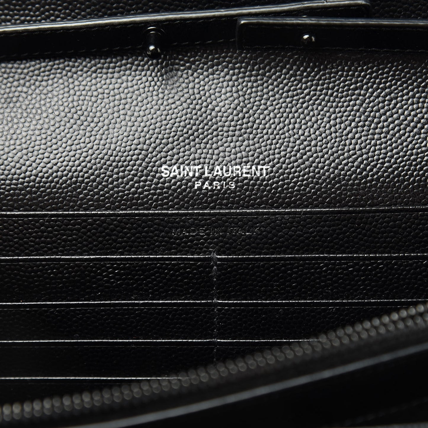 Grain De Poudre Matelasse Chevron Monogram Chain Wallet Black