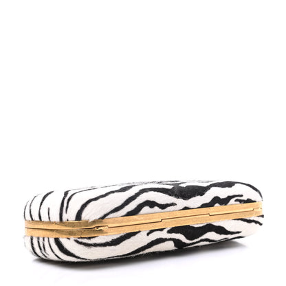 Alexander McQueen Calf Hair Zebra Print Knuckle Box Clutch 4 of 9