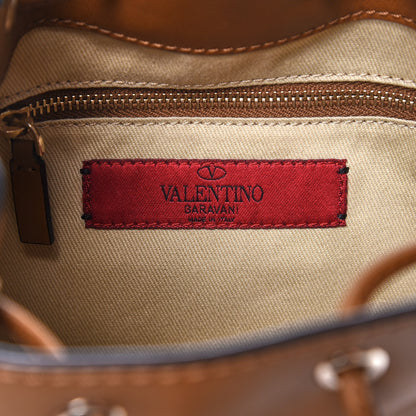 Valentino Garavani Vitello Rockstud Bucket Bag Bright Cognac 6 of 7