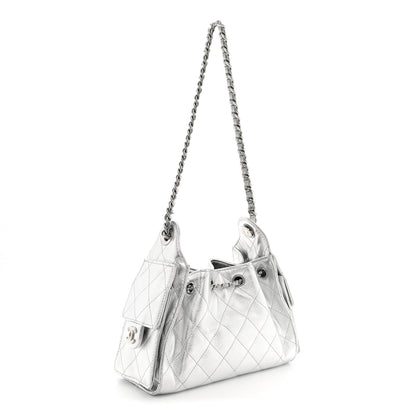 Chanel Metallic Caviar Quilted Mini Chanel 25 Handbag Silver 3 of 11