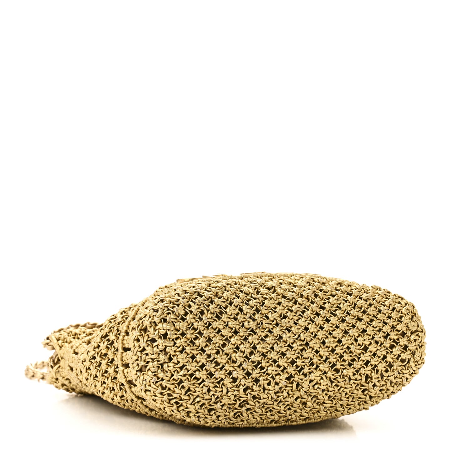 Metallic Calfskin Macrame Mini Chanel 22 Gold
