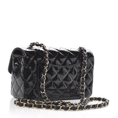 Chanel Patent Calfskin Quilted Mini Rectangular Flap Black 3 of 11