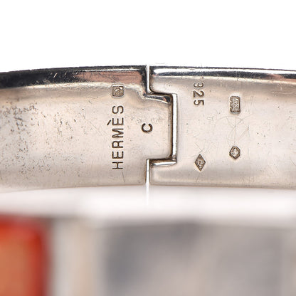 Hermes Enamel Narrow Clic Clac Star Moon Bracelet PM Orange 5 of 7