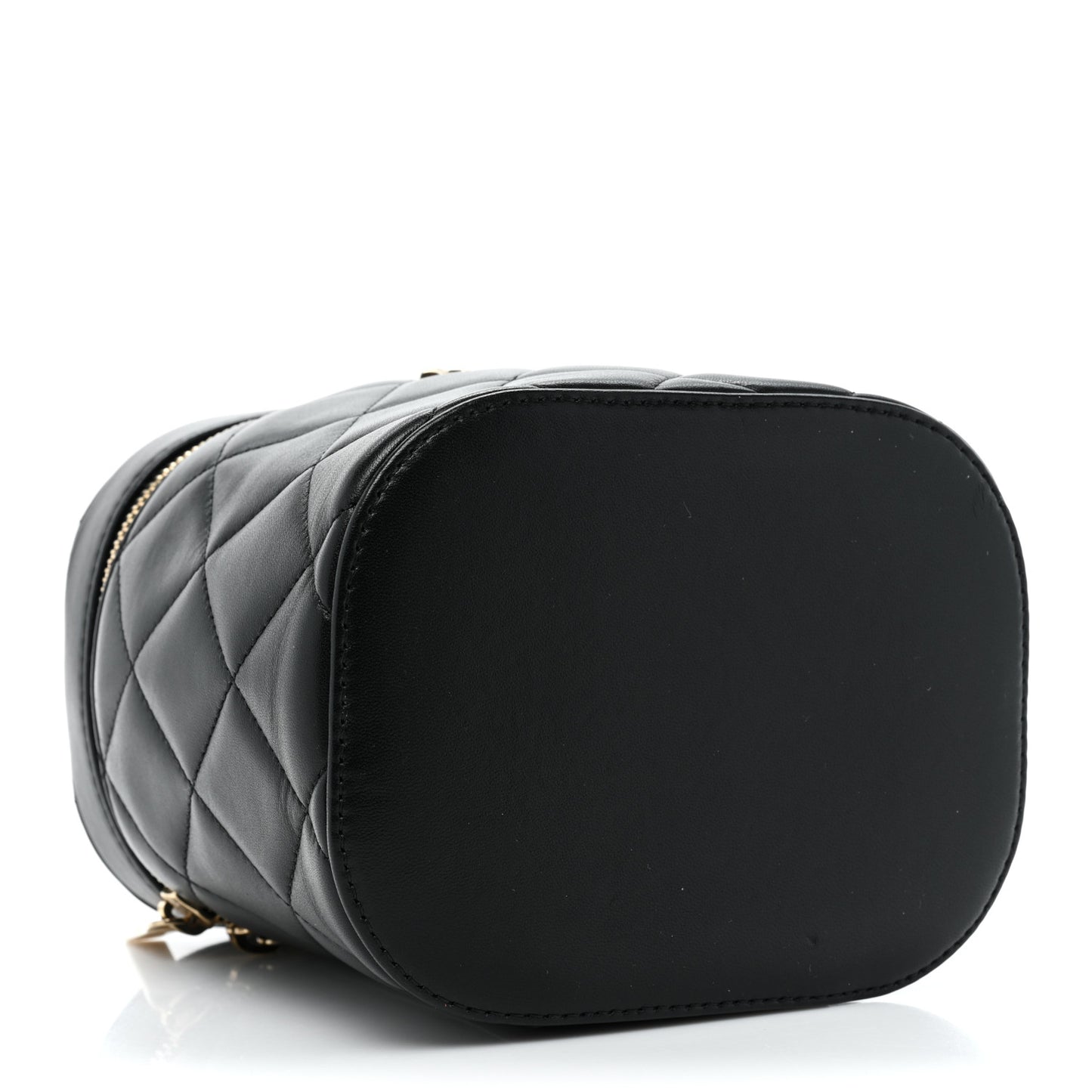 Lambskin Quilted Trendy Vanity Case Black