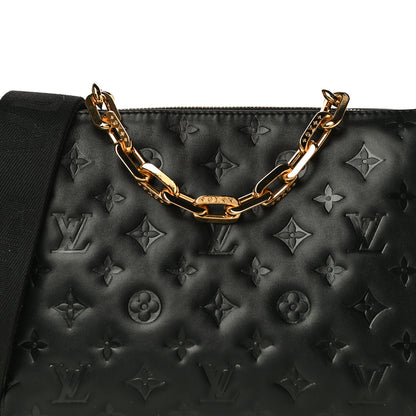 Louis Vuitton Lambskin Embossed Monogram Coussin PM Black 9 of 12